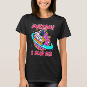 Space Boy Astronaut Awesome At 5 Years Old Birthda T-Shirt