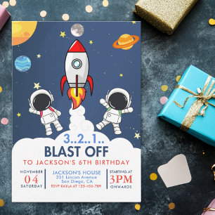 Space Boy Birthday Invitation