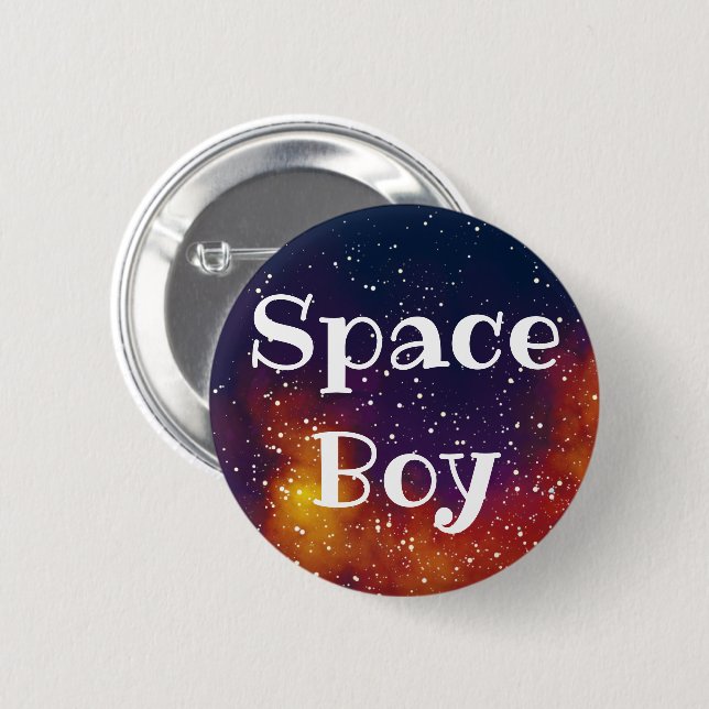 Space Boy Customisable Galaxy Identity 6 Cm Round Badge (Front & Back)