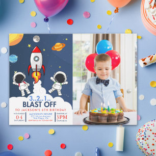 Space Boy Fun Birthday Invitation