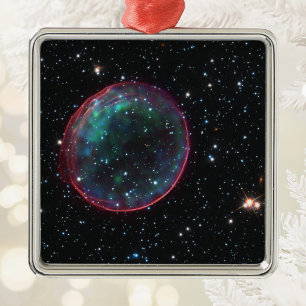 Space Bubble Photo Metal Ornament