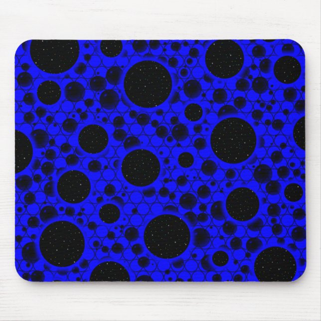 Space Bubble Spots - Blue Mouse Pad (Front)