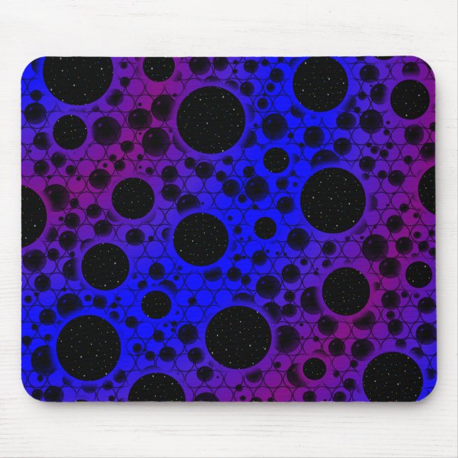 Space Bubble Spots - Blue/Purple Mouse Pad (Front)