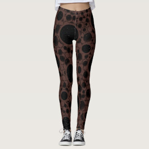 Space Bubble Spots - Brown Leggings