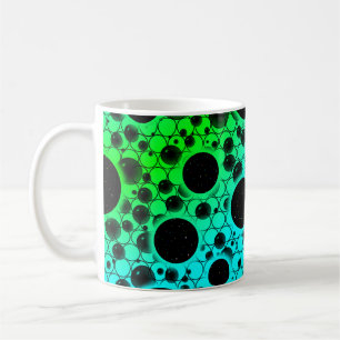 Space Bubble Spots - Cyan/Green Coffee Mug