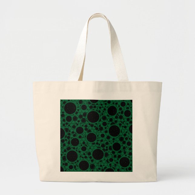 Space Bubble Spots - Forest Large Tote Bag (Front)