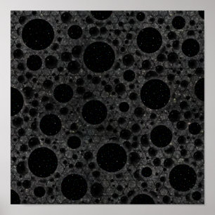 Space Bubble Spots - Glitter Black Poster