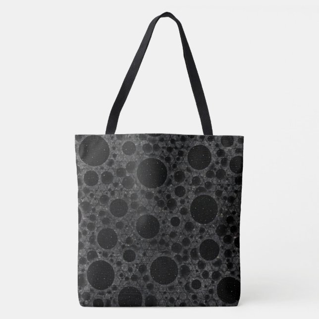 Space Bubble Spots - Glitter Black Tote Bag (Front)