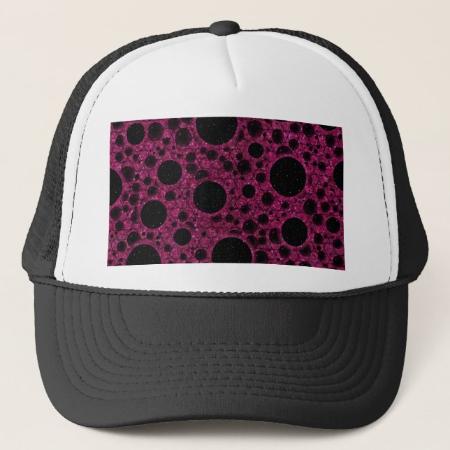 Space Bubble Spots - Glitter Fuschia Trucker Hat (Front)