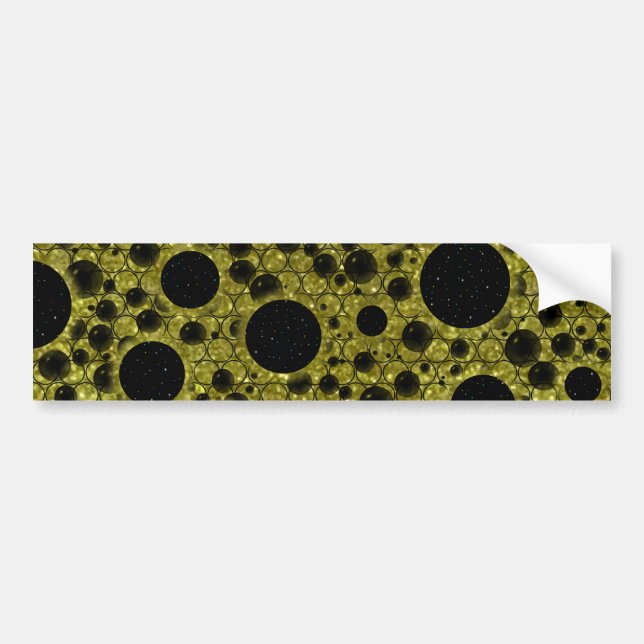 Space Bubble Spots - Glitter Gold Bumper Sticker (Front)