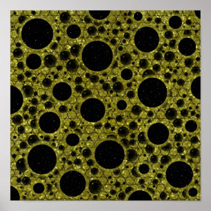 Space Bubble Spots - Glitter Gold Poster