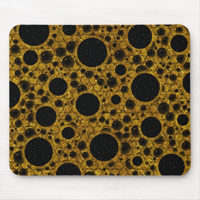 Space Bubble Spots - Glitter Orange Mouse Pad (Front)
