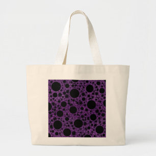 Space Bubble Spots - Glitter Purple Large Tote Bag