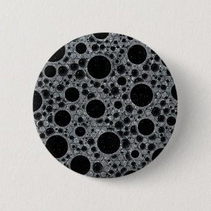Space Bubble Spots - Glitter Silver 6 Cm Round Badge