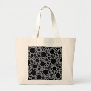 Space Bubble Spots - Glitter Silver Large Tote Bag