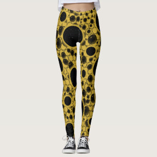 Space Bubble Spots - Gold Leggings