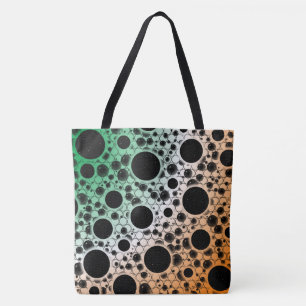 Space Bubble Spots - Green/White/Orange Tote Bag