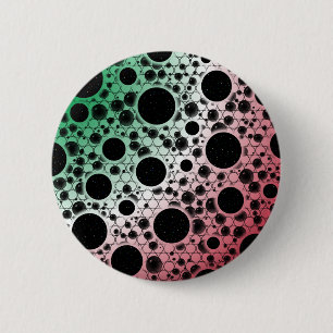Space Bubble Spots - Green/White/Red 6 Cm Round Badge