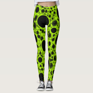 Space Bubble Spots - Lime Leggings