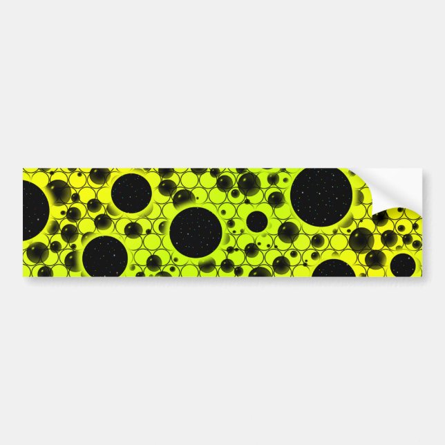 Space Bubble Spots - Lime/Yellow Bumper Sticker (Front)