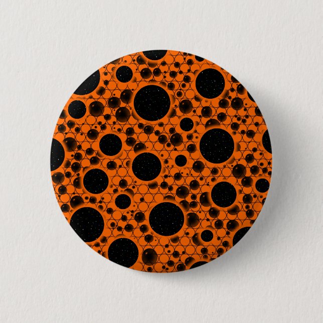 Space Bubble Spots - Orange 6 Cm Round Badge (Front)
