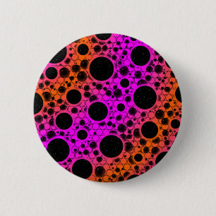 Space Bubble Spots - Pink/Orange 6 Cm Round Badge