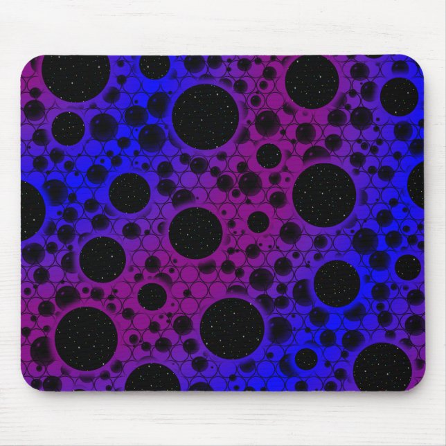 Space Bubble Spots - Purple/Blue Mouse Pad (Front)