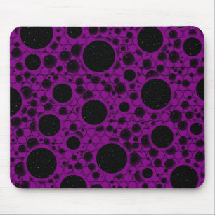 Space Bubble Spots - Purple Mouse Pad