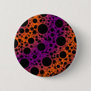 Space Bubble Spots - Purple/Orange 6 Cm Round Badge