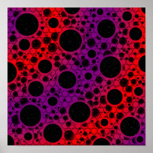 Space Bubble Spots - Purple/Red Poster
