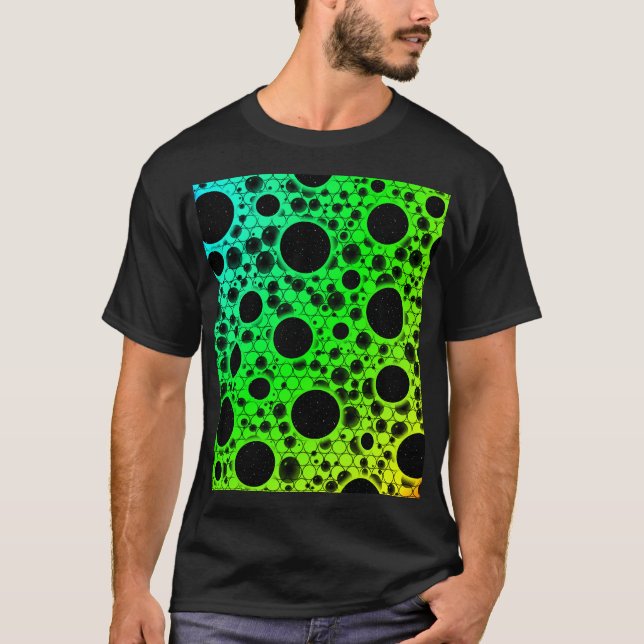 Space Bubble Spots - Rainbow BCGYR T-Shirt (Front)