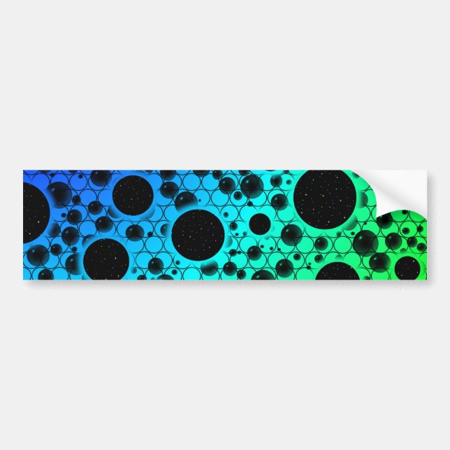 Space Bubble Spots - Rainbow PBCGY Bumper Sticker (Front)
