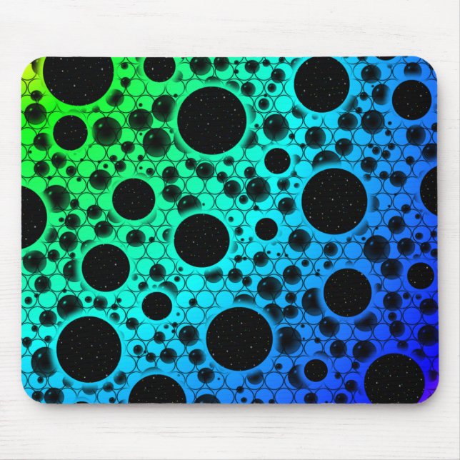 Space Bubble Spots - Rainbow YGCBP Mouse Pad (Front)