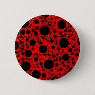 Space Bubble Spots - Red 6 Cm Round Badge