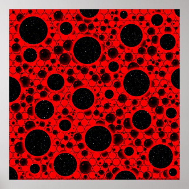 Space Bubble Spots - Red Poster (Front)