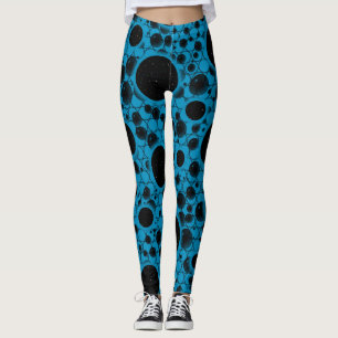 Space Bubble Spots - Sky Blue Leggings