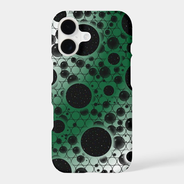 Space Bubble Spots - White/Forest (Back)