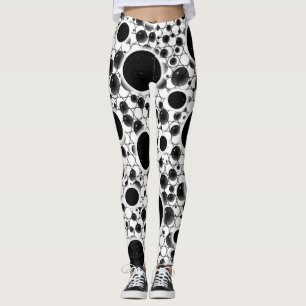 Space Bubble Spots - White Leggings