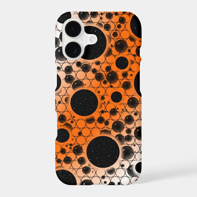Space Bubble Spots - White/Orange (Back)
