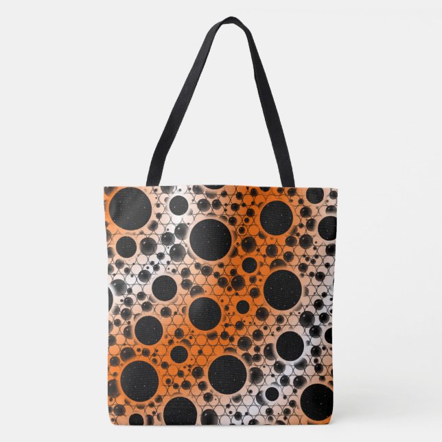 Space Bubble Spots - White/Orange Tote Bag (Front)