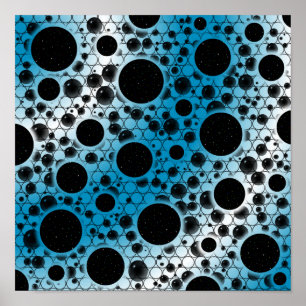 Space Bubble Spots - White/Sky Blue Poster
