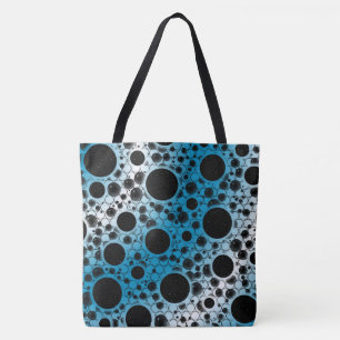 Space Bubble Spots - White/Sky Blue Tote Bag