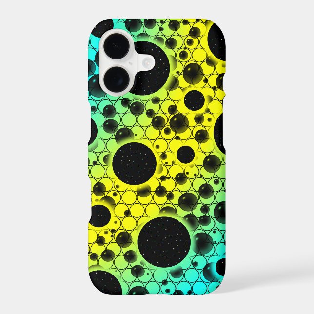 Space Bubble Spots - Yellow/Cyan (Back)