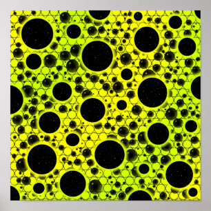 Space Bubble Spots - Yellow/Lime Poster