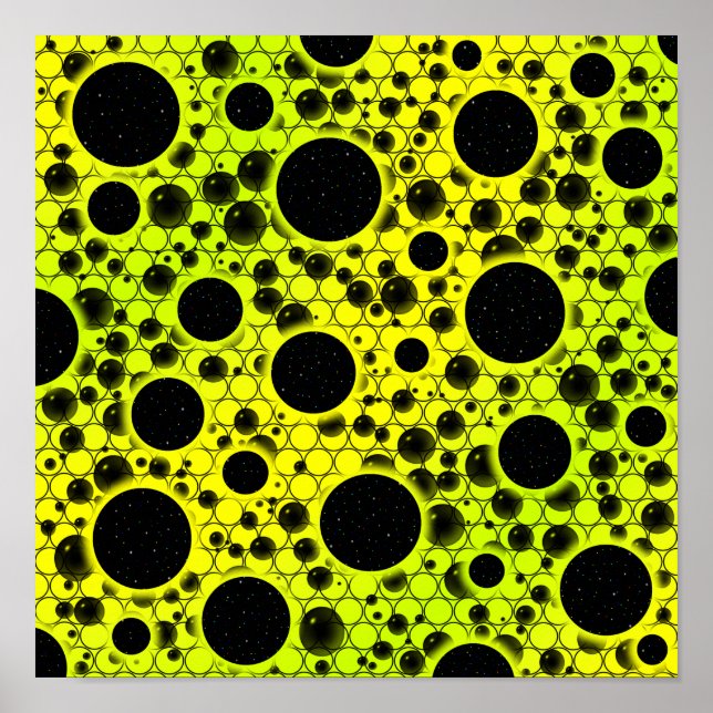 Space Bubble Spots - Yellow/Lime Poster (Front)