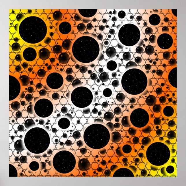 Space Bubble Spots - Yellow/Orange/White Poster (Front)