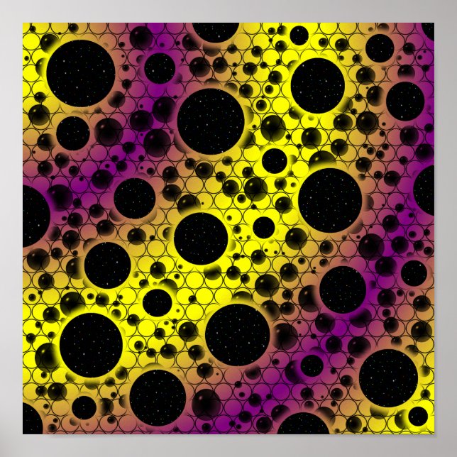 Space Bubble Spots - Yellow/Purple Poster (Front)