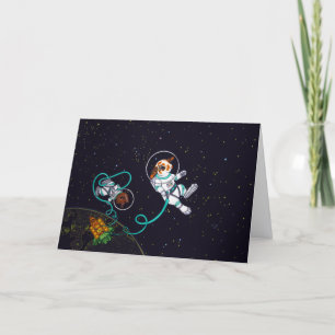 Space Bunnies Birthday Card