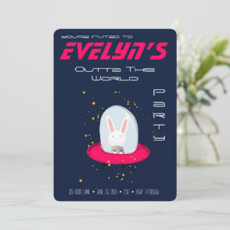 Space Bunny Party Invitation