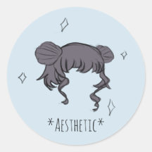 Space Buns *Aesthetic* Stickers (Sheet of 6 or 20)
